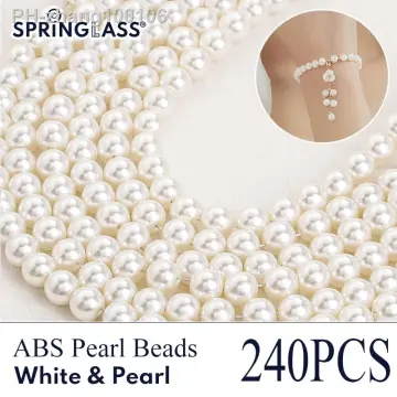 100pcs Pearl Beads Through Hole Ivory Pearl Vase Filler Craft Beads Loose  Pearls for Jewelry Making, Crafts 