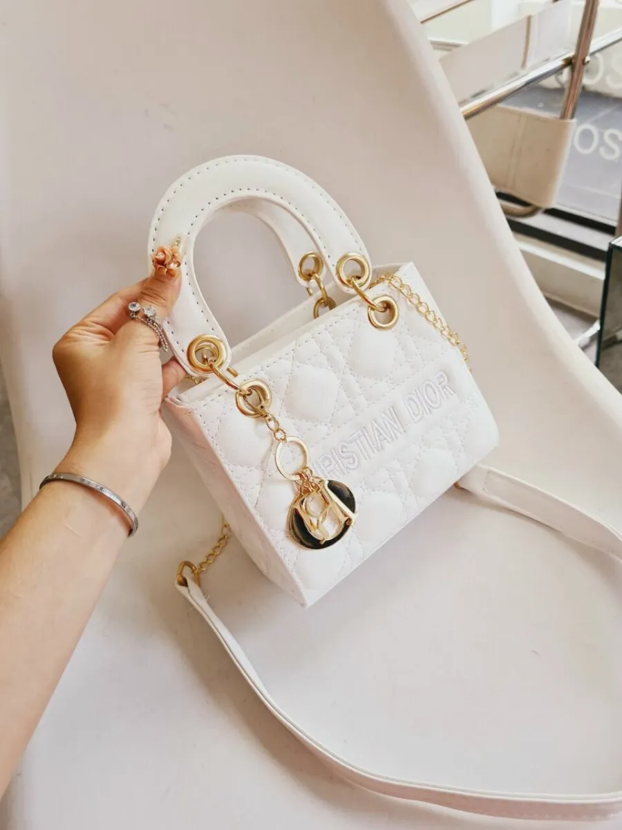 Túi Dior Medium Lady DLite Bag Houndstooth Embroidery  Centimetvn