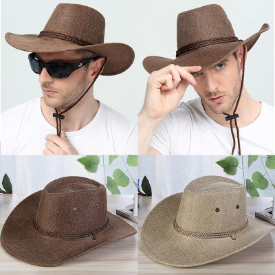 Xinyi3 Unisex Western Sun Hat หมวกสักหลาดหมวกหมวกหมวกคาวบอยแจ๊สฤดูร้อน Fashion