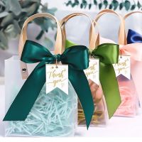 【LZ】✻☢○  Portable Candy and Cookies Gift Bags Favores do casamento para convidados Caixa de presente com fita de arco Decoração do feriado do partido 5 pcs 10pcs