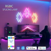 RGBIC WIFI Smart Wall Lamp LED Lights Bar APP Music Sync DIY Night Light Ambient TV Backlight Bedroom Gaming Room Decoration Night Lights