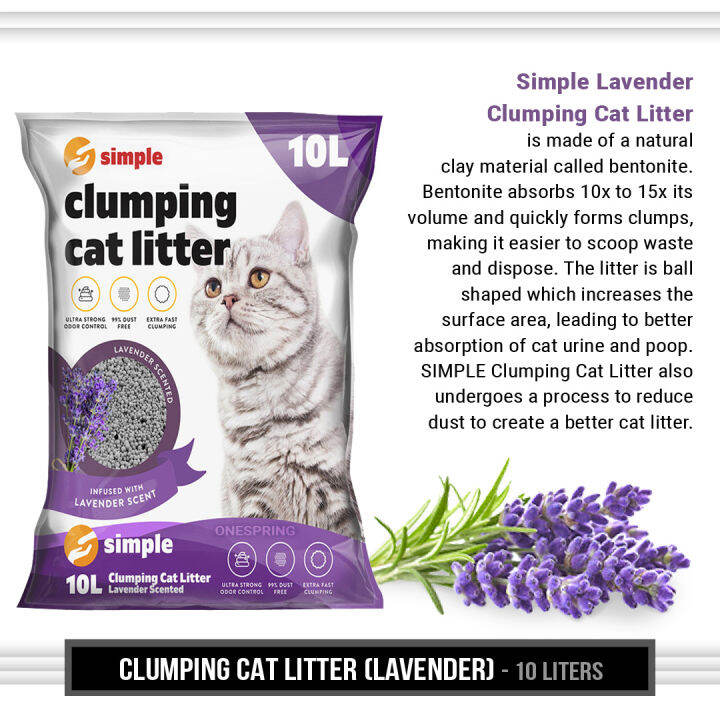 CHLOESimple Clumping Cat Litter (Lavender) Scent 10L Lazada PH