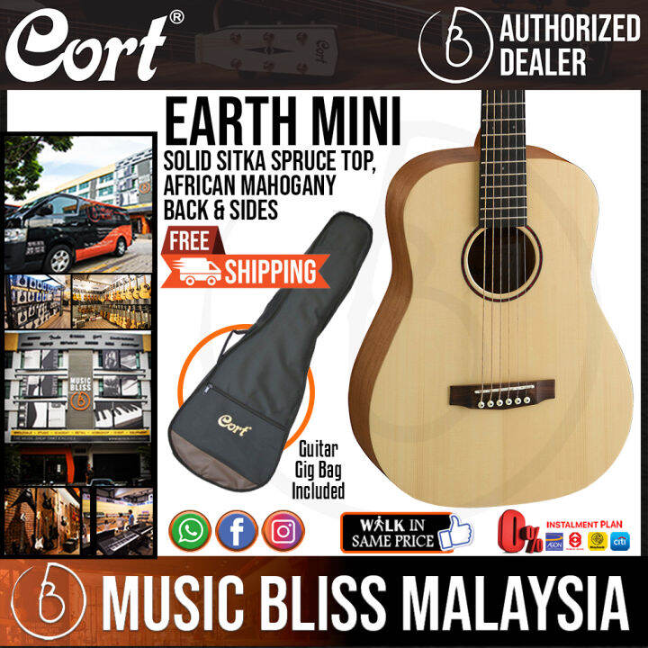 Cort Earth Mini Acoustic Guitar with Bag (Earth-Mini EarthMini) | Lazada