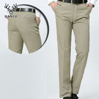 MH Summer thin middle-aged and elderly mens casual pants loose high waist cotton straight long pants