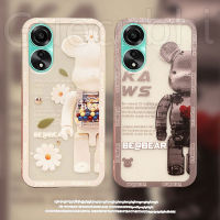 เคสโทรศัพท์ OPPO A58 2023 แฟชั่นโปร่งใสป้องกันการตกกันกระแทกน่ารักกรณีซิลิโคนลายหมีเย็นสำหรับเคสoppo a58 ใสเคสโทรศัพท์ปก