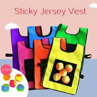 Outdoor Sport Game Props Vest Sticky Jersey Vest Game Vest Waistcoat With Sticky Ball Throwing Toys For Children Kids Sports Toy Adhesives Tape