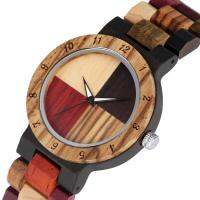 Wood Bangle Womens Quartz Wristwatch 4 Colors Mixed Dial Natural Full Wooden Lady Bracelet Watches Folding Clasp Timepiece