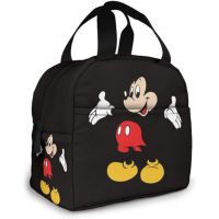 ✈∏ Disney Mickey Minnie Mouse Black Lunch Bag Reusable Lunch Box Insulated Lunch Tote with Portable for Women Men Outdoor