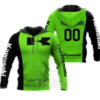 ใหม่ผู้ชายเสื้อกีฬา 3D พิมพ์ Kawasaki โลโก้เสื้อกีฬากลางแจ้ง Pullover แฟชั่นสบาย ๆ 2023