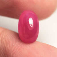 6.50 ct พลอยแดง (ruby Cabochon) สีชมพูแดง ทรงไข่หลังเบี้ย