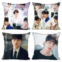 HEARMNY Lee Dong wook KPOP Pillowcase Bedroom Home Decorative Gift Pillow Cover Square Zipper Pillow Cases Satin Soft Fabric Pipe Fittings Accessories