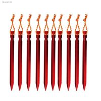 ▽♨ Alloy Tent Nail 18cm Aluminum Three-sided Ground Nail Outdoor Tent Peg With Rope