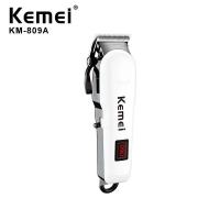 Kemei เครื่องตัดผมไฟฟ้าแบบชาร์จไฟได้จอแสดงผล LCD clipper ผมไร้สายจอนผม KM-809Asi