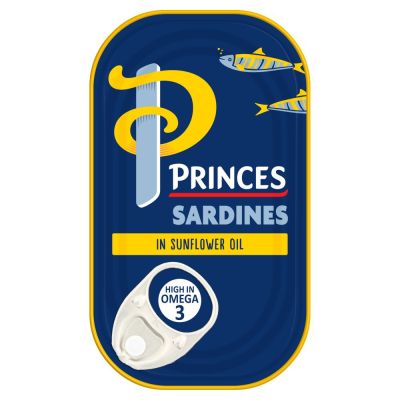 Import Foods🔹 Princes Sardines in Sunflower Oil 120g  ปริ๊นท์ ปลาซาร์ดีนในน้ำมันดอกทานตะวัน 120 กรัม