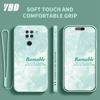 เคสโทรศัพท์สไตล์ภาพวาดสีน้ำมัน YBD สำหรับ Xiaomi Redmi Note 9 4G วัสดุซิลิโคนบางเป็นพิเศษมีลวดลายด้านข้างและสายคล้อง