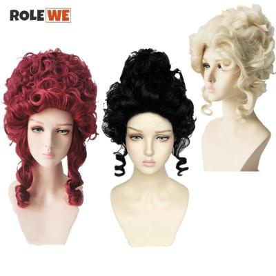 High Quality Marie Antoinette Cosplay Wigs Princess Medium Curly Heat Resistant Synthetic Hair Wig + Wig Cap