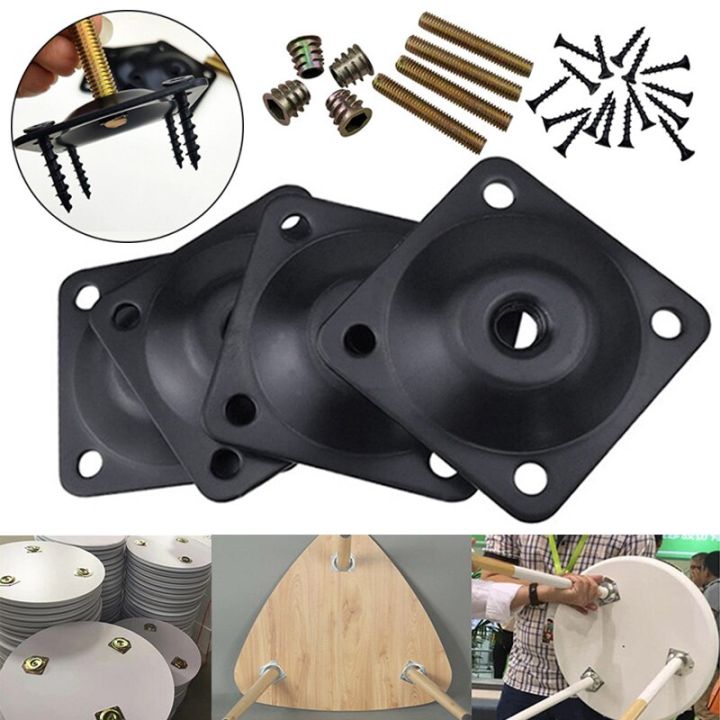 4 X Sofa Leg Mounting Plates Furniture Chair Leg Connection Plate