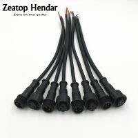 10Pair M12 Waterproof 2 3 4 5 Pin IP65 Power Cable Wire Plug for LED Strips Male and Female Jack Connector Small Size Head 20CM