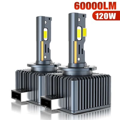 หลอดไฟหน้ารถยนต์ LED 60000LM S39 120W D3S D3R D1S D2S D4S D2R D3R D4R เทอร์โบ LED 5070 CSP Canbus ไฟหน้ารถยนต์6500K สีขาว12V