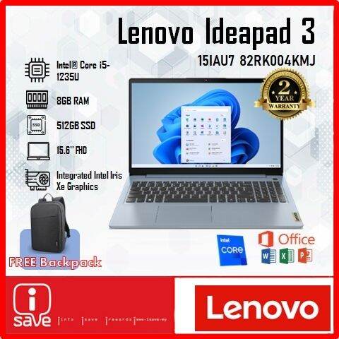 LENOVO IDEAPAD 3 15IAU7 82RK004KMJ 15.6'' FHD LAPTOP NOTEBOOK MISTY ...