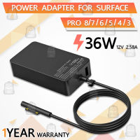 รับประกัน 1 ปี – อะแดปเตอร์ 36W สำหรับ Surface Pro 8 7 6 5 4 3 – สายชาร์จ Adapter Microsoft Surface Charger สายชาร์ท Model 1706 1796 1800 1735 1736