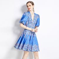 Womens Dress New Fashion Spring/Summer New  High Class  Dress Print  Midi Dress