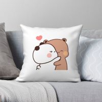 Bubu Dudu Square Pillowcase Polyester Linen Creative Zip Decorative Bed Cushion Cover Bed Car Chair Sofa Decor pillow cover