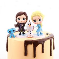 ELLISWJ 4ชิ้น/ชุดของเล่นของขวัญ PVC คริสต์มาส Frozen2 Kids Toys รูปการ์ตูนหุ่นราชินีหิมะตุ๊กตาขยับแขนขาได้เอลซ่าตุ๊กตาแอนนาอลาฟคริสต๊อฟ Sven