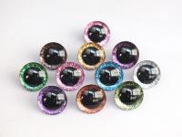 20pcs 12mm/14mm/16mm/20mm/25mm clear trapezoid plastic safety toy eyes   glitter Nonwovens -Can choose size and