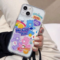 For IPhone 14 Pro Max IPhone Case Thickened TPU Soft Case Clear Case Shockproof Rainbow Bear Compatible for IPhone 13 Pro Max