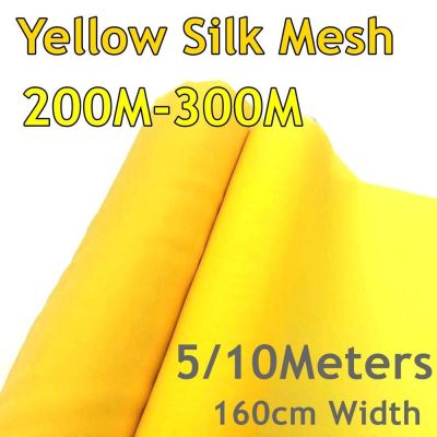 5/10 Meters Yellow 64inches(160CM) Width 200M/250M/300M Silk Screen Mesh 80T-165T Durable Polyester Screen Printing Mesh Fabric