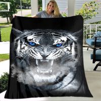 New Style Tiger Animal Printed Flannel Throw Blankets Wild Animals Blanket for Bed Sofa Couch Decoration Lightweight Warm Comfortable