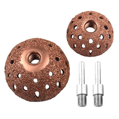 2pcs Durable Power Tool Tire Repair Bowl Shape Tungsten Steel Alloy Professional Furniture Polish Accessories Grinding Head Paint Removal Sanding With Shaft Linking Rod Buffing Wheel