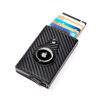 Multi-card Rfid Credit Card Holder Men Women Carbon Fiber Coin Wallet with Money Clips &amp; Photo ID Window For Apple Airtag Cover