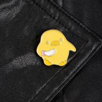 Smol Pin Funny Knife Duck Enamel Pins Cartoon Cute Animal Brooches Badges Yellow Duck Lapel Hat Bag Pin Jewelry Gifts