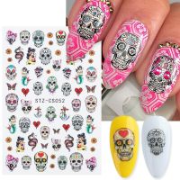 【YF】™✚✿  Skulls Stickers Cartoon Ghosts Decals Monstrous Mouth Pumpkin Nails Adhesive Sliders NLCS052