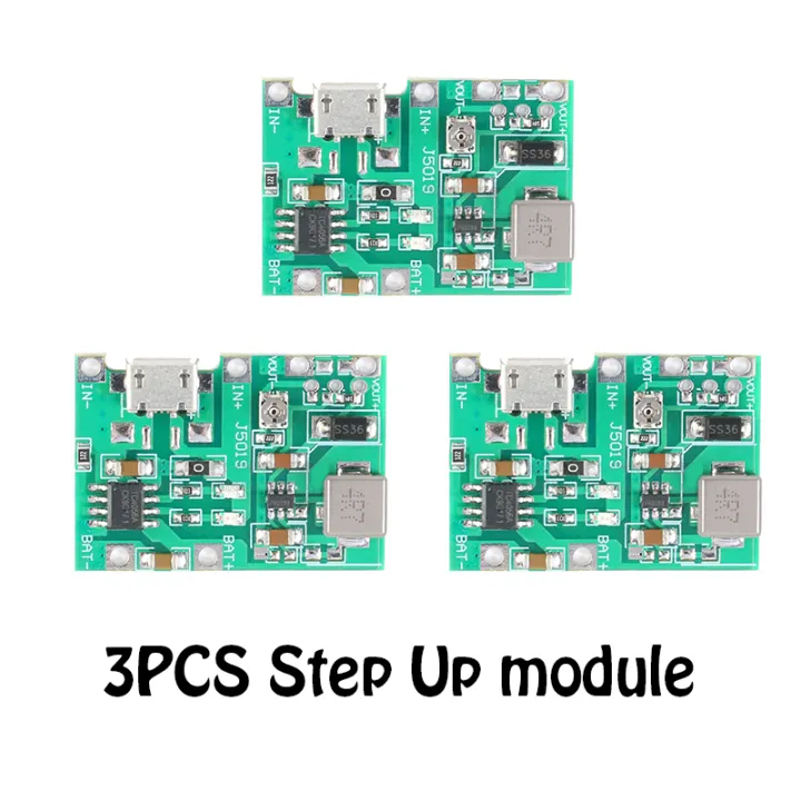 3PCS 3.7V 9V 5V 2A Adjustable Step Up 18650 Lithium Battery Charging ...