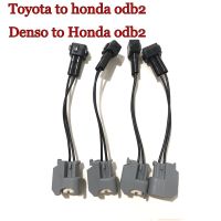 □❐❡ 4PCS High Quality adaptor for Denso to honda odb2 for toyota to honda odb2 fuel injector connector plugs