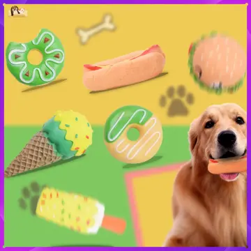 Pet Dog Toy Chewing Squeaky Rubber Pink Creative Popsicle Shaped Toy For  Cat Puppy Baby Dog
