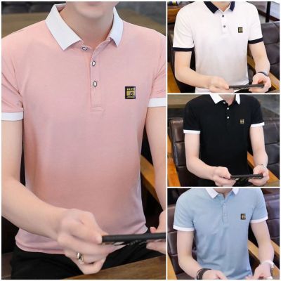 M R.T Baju Berkolar Baju Keja Berkolar Lelaki Baju Polo Lelaki เสื้อโปโลแขนสั้นผู้ชายฤดูร้อนปกสไตล์เกาหลีบางปกคอเสื้อโปโลบาง