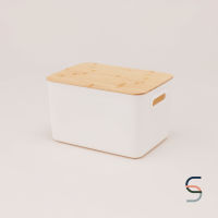 SARABARN Plastic Storage Box With Bamboo Lid 21 L | กล่อง กล่องเก็บของขนาดใหญ่