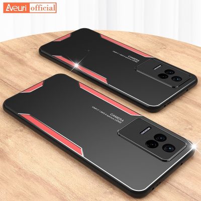 กล่องโลหะอลูมิเนียมแฟชั่นที่สร้างสรรค์สำหรับ Xiaomi Poco F4 F3 GT ฝาครอบด้านเคสโทรศัพท์ป้องกันทุกสัดส่วนซิลิโคนสำหรับ Redmi K40S K40 K50 Pro Coque