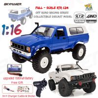 ஐ WPL C24-1 Full Scale RC Car 1:16 2.4G 4WD Rock Crawler Electric Buggy Climbing Truck LED Light On-road 1/16 For Kids Gifts Toys