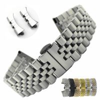 Butterfly Buckle Stainless Steel Watchband Bracelet Solid Metal Watch Strap Curved End Link 12mm 14mm 16mm 18mm 20mm 22mm ✽№♧