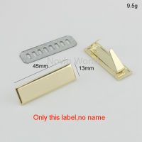 5-20-100 pieces,Engrave YOUR NAME 45*13mm light gold silver long rectangle ornament purse label tags,bag purse metal labels