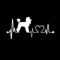 Car Sticker 3D Poodle Heartbeat Dog Sticker Cartoon Vinyl Funny Stickers and Decals Vinyl Car Decoration Decals 19*8.9CM