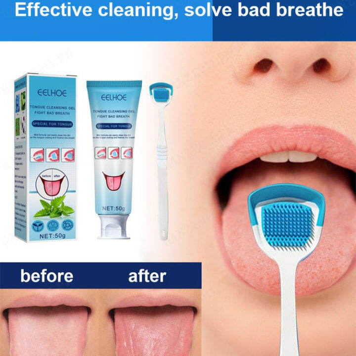 Tongue Cleaning Gel and Brush Set for Oral Hygiene and Fresh Breath Lazada PH