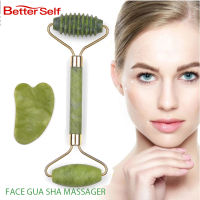 Better Self Natural Face Gua Sha Massager Jade Roller Stone Scraper Facial Skin Care Lifting Massage Skin Eye Body Massager Beauty Care Tool Wrinkle R