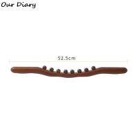 ♟ jiyi946012824 1Pc 8Beads Gua Sha Massage Stick Carbonized Wood Back Scrapping Wand Muscle Relaxing Massager Guasha