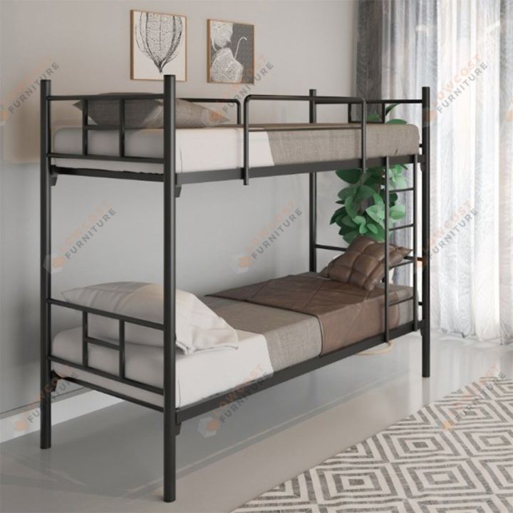 Ranjang Susun Bunk Bed Besi Ukuran Single Hitam Tinggi 180 Lazada Indonesia 6961